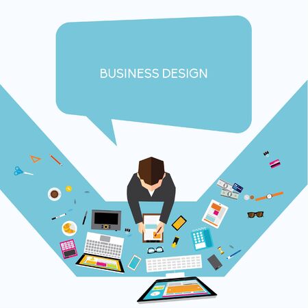 Creative Business and Office Social Network Conceptual Vector Designのイラスト素材