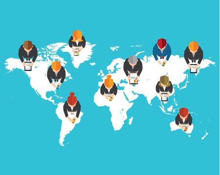 Creative Business and Office Social Network Conceptual Vector Designのイラスト素材