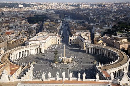 vatican square from the roofの写真素材