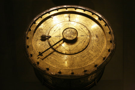 ancient golden and circular zodiacの写真素材