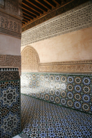 arab corridor in marrakesh public temple