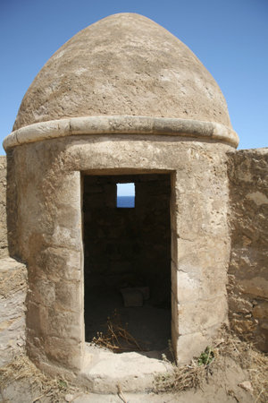 defense turret at the retimno castle in crete