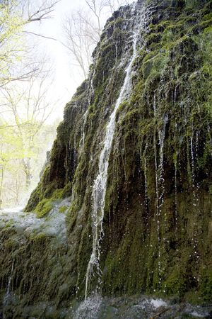 waterfall at monasterio de piedra saragossa aragon spainの写真素材