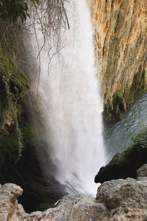 waterfall at monasterio de piedra saragossa aragon spainの写真素材