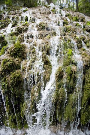 waterfall at monasterio de piedra saragossa aragon spainの写真素材