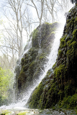 waterfall at monasterio de piedra saragossa aragon spainの写真素材