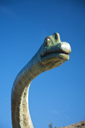 dinosaur great figure at public free access in la rioja spainの写真素材