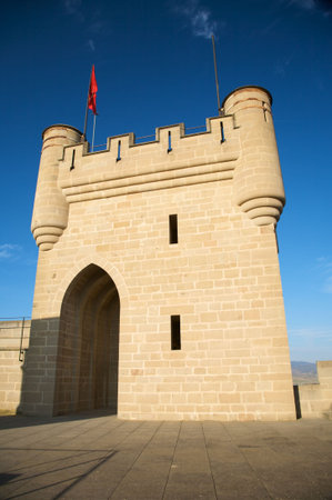public castle of olite village in navarra spainの写真素材