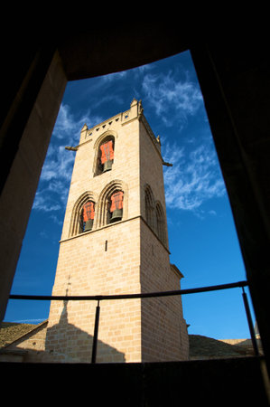 public castle of olite village in navarra spainの写真素材