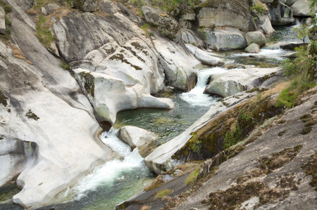 landscape with river named hell valley in avila spain