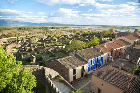 public village of granadilla in caceres extremadura spainの写真素材