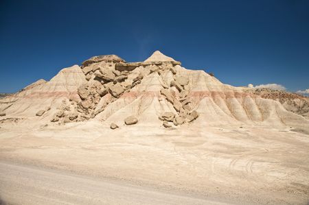 desert of Bardenas Reales at navarra in spainの写真素材