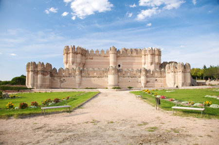 public free access big castle at coca city in spainの写真素材