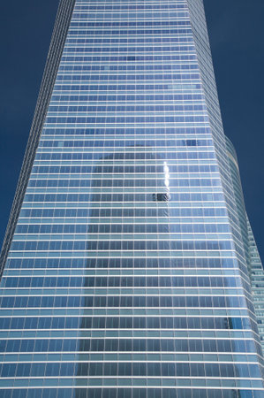 building skyscrapers at madrid city in spain