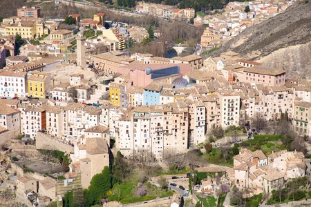 view of Cuenca city at Castilla-La Mancha in Spainの写真素材