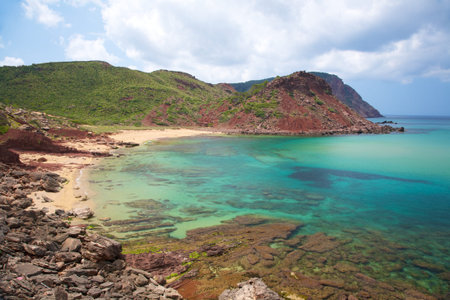 Pilar beach at Menorca island in Spainの写真素材