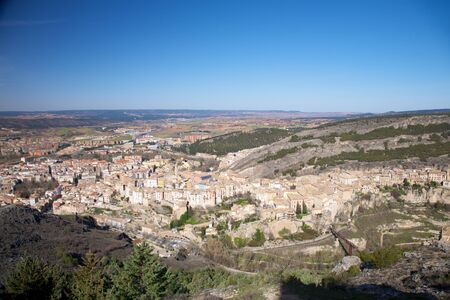 view of Cuenca city at Castilla-La Mancha in Spainの写真素材