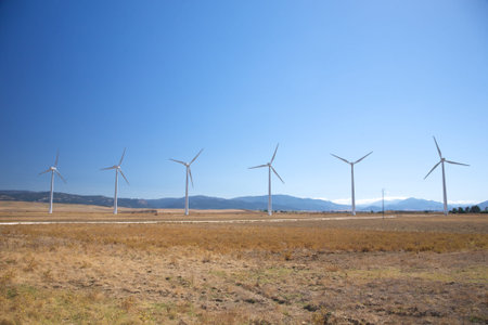 wind power mills at Cadiz Andalusia in Spain
