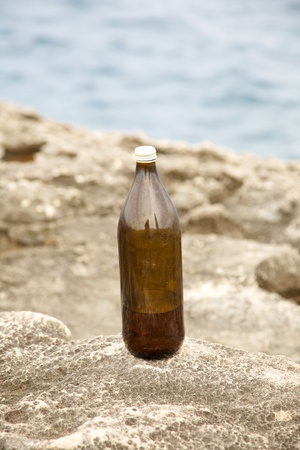 rock seaside at Menorca island in Spainの写真素材