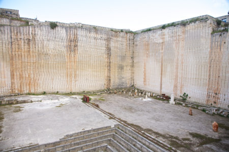 public ancient quarry of Menorca island in Spainの写真素材