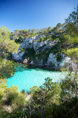 Macarelleta beach at Menorca island in Spain