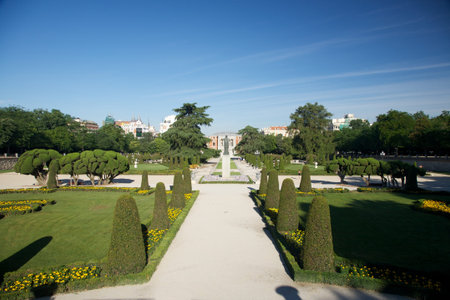 detail of El Retiro public park at Madrid Spainのeditorial素材