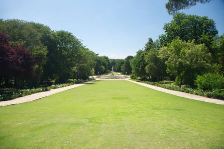 public garden free access next to Royal palace at Madrid Spainのeditorial素材