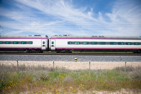 side of wagon train in a landscape from Spain