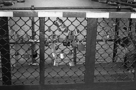 Padlocks At Amsterdamの写真素材