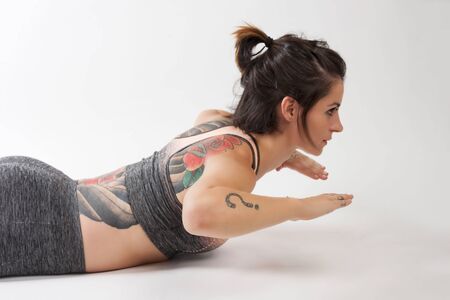 girl doing table exercises