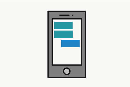 Smartphone icon in flat style. Vector illustration on white background.の写真素材