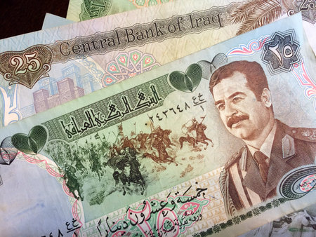Foreign money cash bills on table iraq