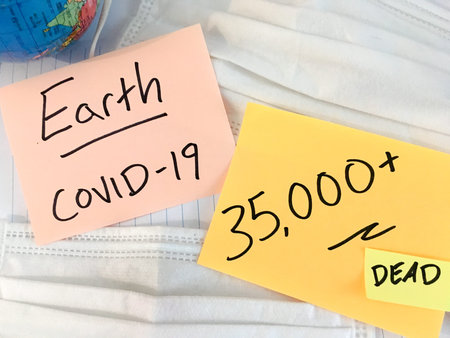 Coronavirus COVID-19 infection medical cases and deaths on Earth.