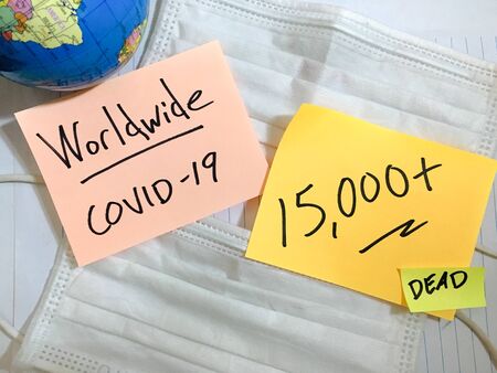 Coronavirus COVID-19 Worldwide infection medical cases and deaths.の写真素材