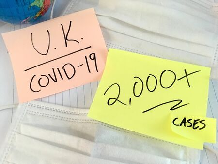 UK Coronavirus COVID-19 infection medical cases and deaths United Kingdom.の写真素材