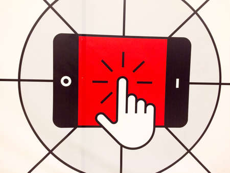 Retail pictogram shopping objects red white black illustrationsのeditorial素材