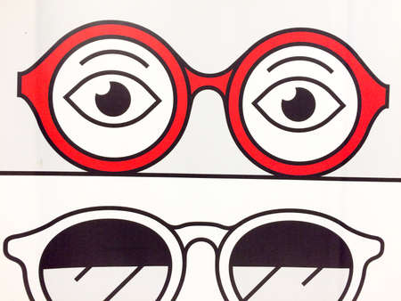 Retail pictogram shopping objects red white black illustrationsのeditorial素材