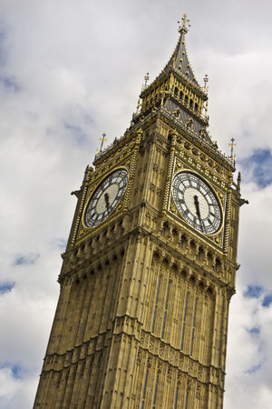 Big Ben against cloudy sky