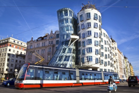 Dancing house, modern architecture design  Prague, Czech Republicのeditorial素材