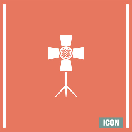 Spotlight vector icon. Flashlight sign. Movie and cinema symbol Spotlight vector icon. Flashlight sign. Movie and cinema symbol