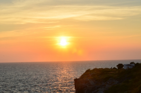 sunset in seechang islandの写真素材