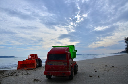 Toy on The beachの写真素材