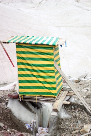 Pobeda Peak and Khan Tengri base camp toilet- Kyrgystanのeditorial素材