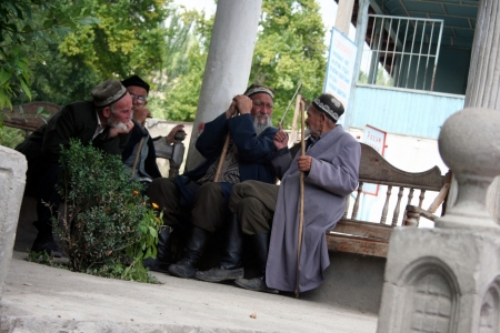 Uzbek people in Arslanbob, Kyrgystan のeditorial素材