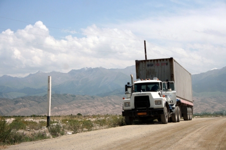 Typical Kyrgyz Roadのeditorial素材