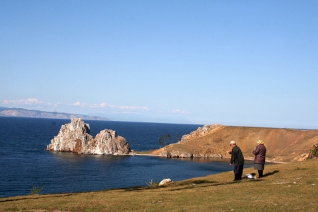 Cape Burkhan in Olkhon island, lake Baikal, Siberia, Russia のeditorial素材
