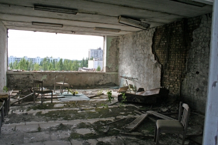 Chernobyl area  Lost city Pripyat  Modern ruins  のeditorial素材