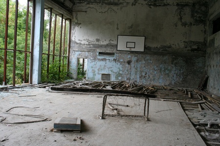 Chernobyl area  Lost city Pripyat  Modern ruinsのeditorial素材
