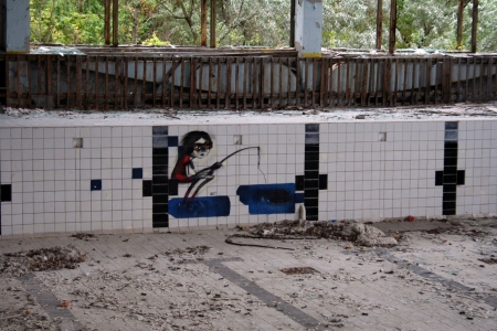 Chernobyl area  Lost city Pripyat  Modern ruinsのeditorial素材