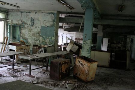 Chernobyl area  Lost city Pripyat  Modern ruins のeditorial素材